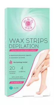 Восковые полоски для депиляции чувствительной кожи Mi-Ri-Ne Aloe Body Depilation Wax Strips