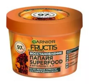 Восстанавливающая маска для поврежденных волос Garnier Fructis Superfood Папайя Восстановление