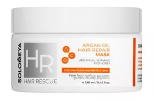 Восстанавливающая маска для поврежденных волос с аргановым маслом Solomeya Hair Rescue Argan Oil Hair Repair Mask