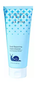 Восстанавливающая пенка для умывания с муцином улитки Premium Jigott&La Miso Snail Repairing Foam Cleanser