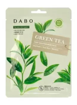 Восстанавливающая тканевая маска для лица с экстрактом зеленого чая Dabo First Solution Mask Pack Green Tea