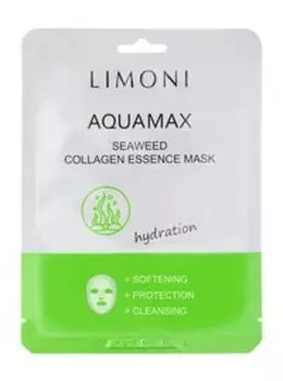 Восстанавливающая тканевая маска для лица с экстрактом морских водорослей и коллагеном Limoni Aquamax Seaweed Collagen Essence Mask