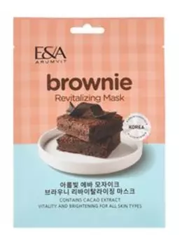 Восстанавливающая тканевая маска для сухой кожи лица с ароматом брауни Eva Mosaic Arumvit E&A Brownie Revitalizing Mask