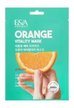 Восстанавливающая тканевая маска для уставшей и тусклой кожи лица с экстрактом апельсина Eva Mosaic Arumvit E&A Orange Vitality Mask