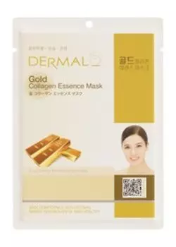 Восстанавливающая тканевая маска с коллоидным золотом и коллагеном Dermal Gold Collagen Essence Mask
