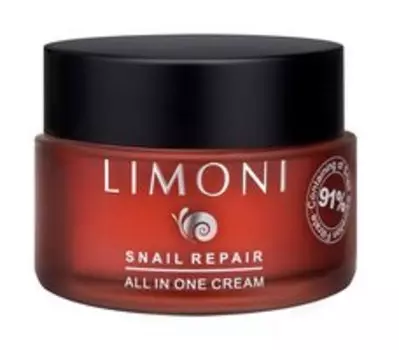 Восстанавливающий крем для лицас экстрактом секреции улитки Limoni Snail Repair All In One Cream