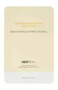 Выравнивающая тканевая маска с ниацинамидом NextBeau Niacinamide Solution Sheet Mask Brightening & Pore Control
