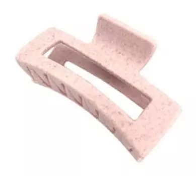 Заколка-краб для волос из натуральной пшеницы Solomeya Straw Claw Hair Clip Rectangle, Pink