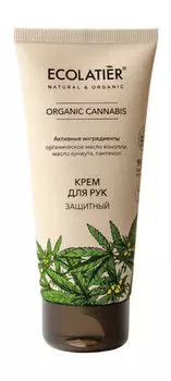 Защитный крем для рук с маслом кунжута и пантенолом Ecolatier Organic Cannabis Крем для рук Защитный