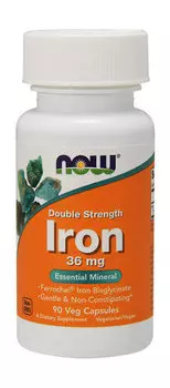 Железо двойной концентрации Now Double Strength Iron 36 mg