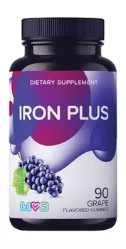 Железо в жевательных пастилках со вкусом винограда Livs Gummies Iron Plus