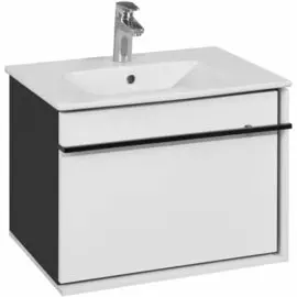 Тумба под раковину Roca Aneto 60 7.8574.2.980.6 подвесная Белый глянец Черная