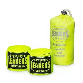 Бинты боксерские LEADERS PRO 86/14 3.5m салатовый, 3.5 м