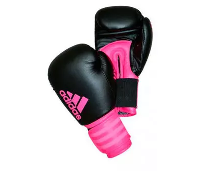 Детские перчатки боксерские Hybrid 100 Dynamic Fit черно-розовые, 8 унций Adidas