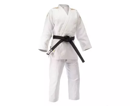 Кимоно для дзюдо Champion 2 IJF белое с золотыми полосками Adidas
