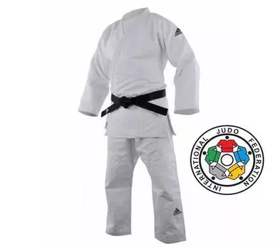 Кимоно для дзюдо Champion 2 IJF Slim Fit Olympic белое Adidas