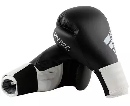Перчатки боксерские Hybrid 100 черно-белые, 8 унций Adidas