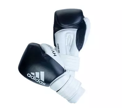 Перчатки боксерские Hybrid 300 2.0 черно-белые, 16 унций Adidas