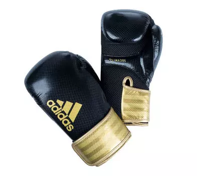 Перчатки боксерские Hybrid 65 черно-золотые, 14 унций Adidas