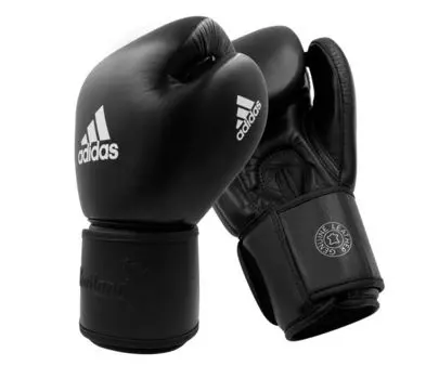 Перчатки боксерские Muay Thai Gloves 200 черно-белые, 16 унций Adidas