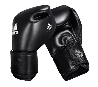 Перчатки боксерские Muay Thai Gloves 300 черно-белые, 14 унций Adidas
