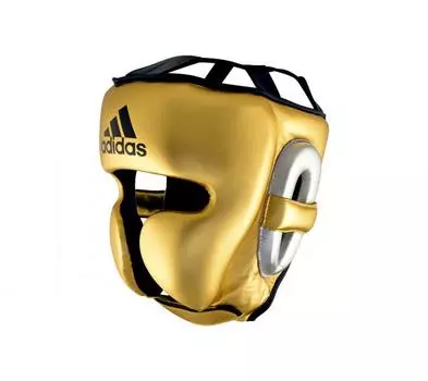 Шлем боксерский AdiStar Pro Metallic Headgear золото-серебристо-черный