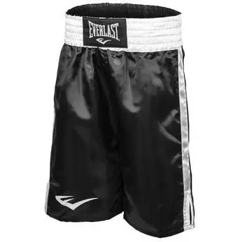 Шорты боксерские атласные Everlast, Черно-белые Everlast