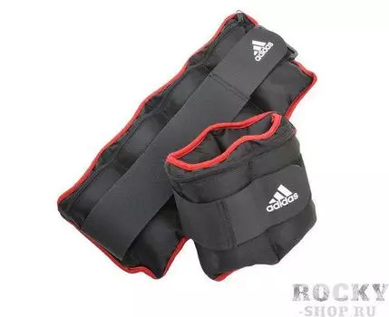 Утяжелители регулируемые от 0.5 до 2.0 кг Adjustable Ankle Weights черно-красные Adidas