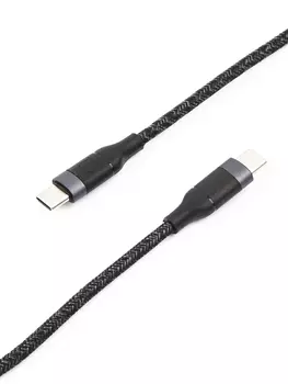 Кабель USAMS USB-C - USB-C, 1.2м, нейлон, черный