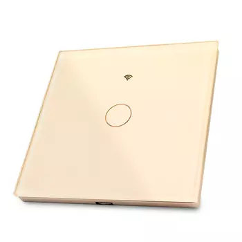Умный одноканальный сенсорный WIFI выключатель света Ps-Link WF-E1-L Золотой фазный