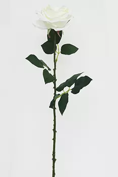 Искусственные декоративные цветы - Роза белая (h-68см)