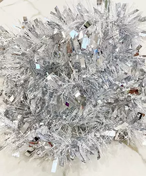 Мишура новогодняя "Снежная" (серебро) 2 м х 50 мм