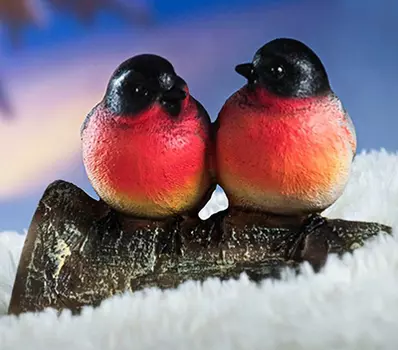 Подвесной декор "Снегири на ветке" (15х12см)