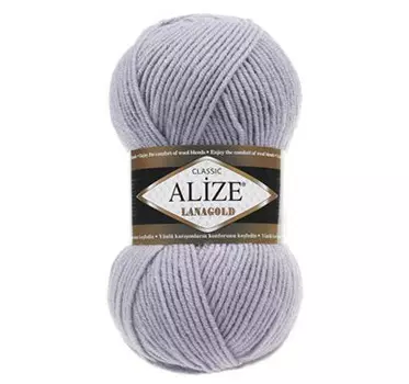 Пряжа вязальная Alize Lanagold № 200 (240 м) 100 гр. серый
