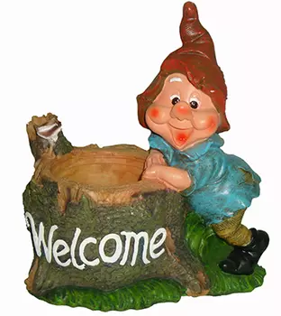 Садовый гном-кашпо "Welcome" (26х16х27 см)