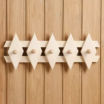 Вешалка для бани/сауны "Ромбик" 5 крючков (45х18см)