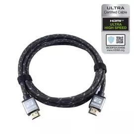 Кабель Mobiledata HDMI-HDMI V.2.1 8К, HDR в нейлоновой оплетке, 3 м серый