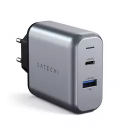 Зарядное устройство сетевое Satechi Dual-Port Travel Charger, 30W, серый космос