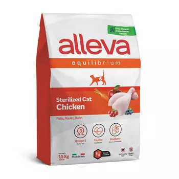 ALLEVA Equilibrium Adult Sterilized Chicken Корм сух.курица д/стерилизованных кошек 1,5кг