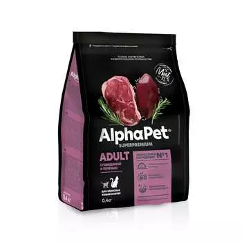 ALPHAPET Adult Корм сух.говядина с печенью д/кошек 1,5кг