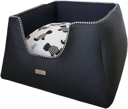 ANTEPRIMA Лежак для животных "Tronky", черный принт собачки, 62х61х32см (Италия)