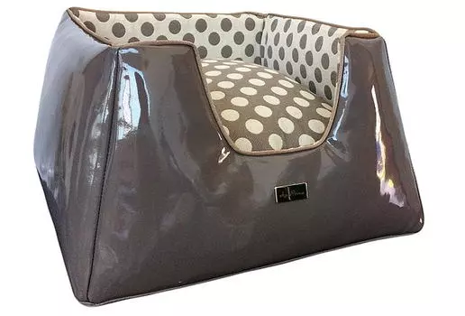 AntePrima Лежак для собак "Vittoria", темно-серый в горошек, 45х45х30см