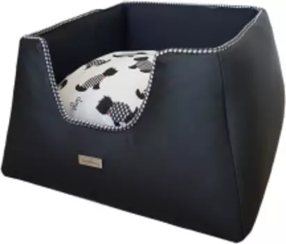 ANTEPRIMA Лежак для животных "Tronky", черный принт собачки, 48х46х22см (Италия)