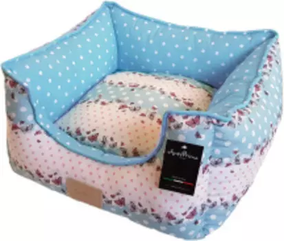 ANTEPRIMA Лежак для животных "Yolande", бело-голубой в горошек, 48x48x17см (Италия)