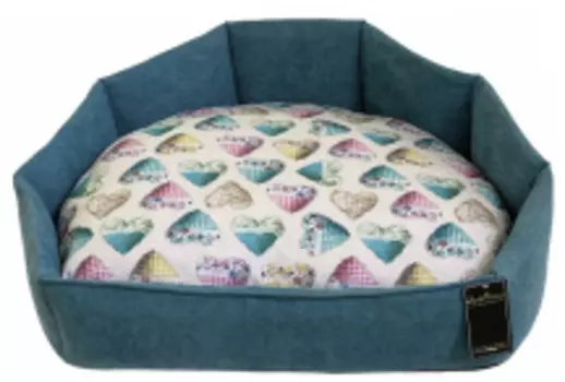 ANTEPRIMA Лежанка с бортиками для животных "Medusa", бирюзовая, S, (55х45х14см) (Италия)