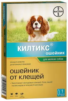 BAYER Kiltix Ошейник антипаразитарный против блох,клещей д/мелких собак 38см