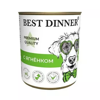 BEST DINNER Premium Quality Меню№1 Корм влаж.ягненок д/собак конс.340г