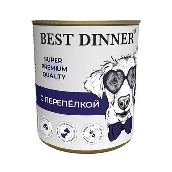 BEST DINNER Super Premium Корм влаж.перепелка д/собак конс.340г