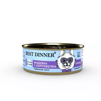 BEST DINNER Vet Profi Exclusive Urinary Корм влаж.индейка с картофелем д/собак конс.100г