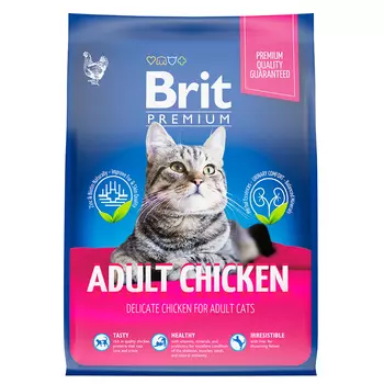 BRIT Premium Cat Adult Chicken Корм сух.курица д/кошек 400г